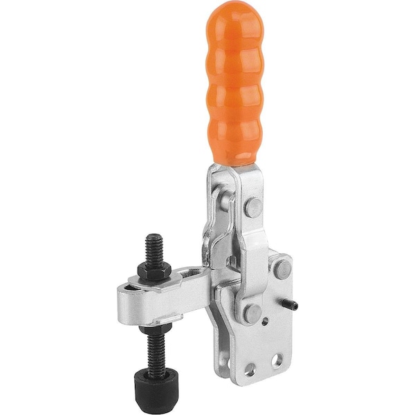 Kipp Toggle Clamp Standard Steel, Vertical Foot, Comp:Plastic, Comp:Orange, M=M08X60 - K0055.0250