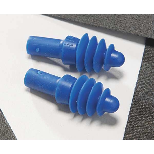 Honeywell Howard Leight AirSoft Reusable TPE Ear Plugs, Flanged Shape, 27 dB, Blue, 100 PK - DPAS-1