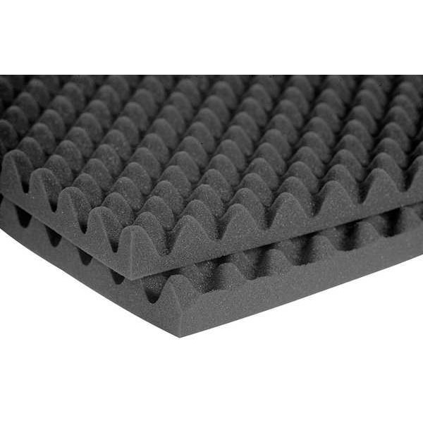 Auralex Acoustics Acoustic Panel, 0.7 NRC, Foam, 4 ft W, 8 ft L, 2 in Thick, Gray, 2 PK - 2SON048CHA