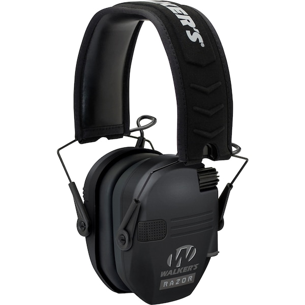 Walkers Over-the-Head Electronic Ear Muffs, 23 dB, Razor Slim, Black - GWP-RSEM