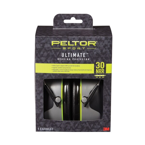 3M Peltor Sport Ultimate Hearing Protector, 30, PK6, Black/Gray - 97042-PEL-6C