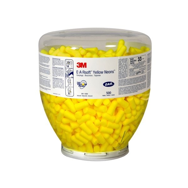 3M E-A-Rsoft Yellow Neons Earplugs Refill, 500PK - BUY00087325