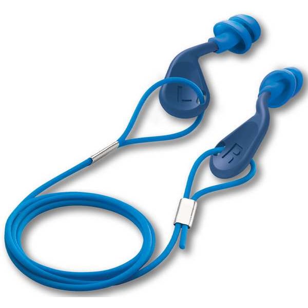Hexarmor simpleFit Reusable TPE Ear Plugs, Flanged Shape, 25 dB, Blue, 48 PK - 18-34001