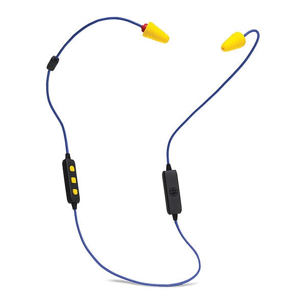 Plugfones FreeReign Reusable Ear Plugs, Flanged Shape, 26 dB, Blue/Red/Yellow, 1 PR - PIF-UY(VL)