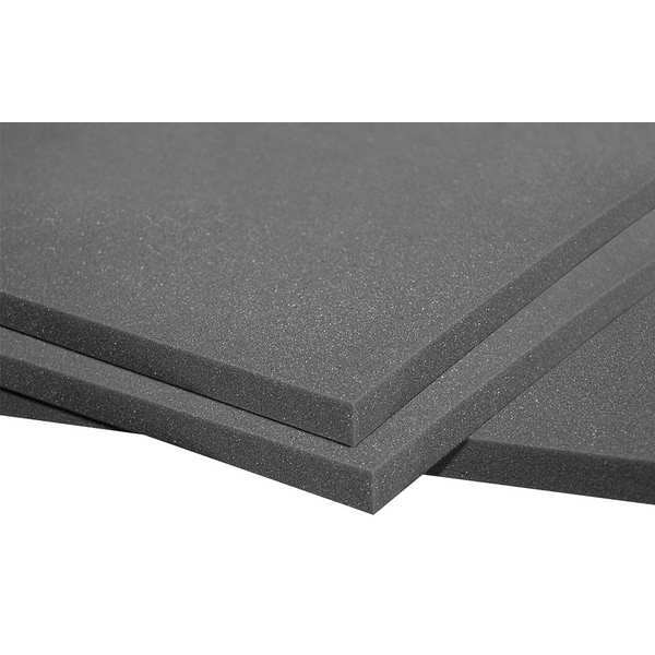 Auralex Acoustics Acoustic Foam, High-Density Foam, 24 in W, 4 ft L, 1 in Thick, Gray, 8 PK - PLATSHEET