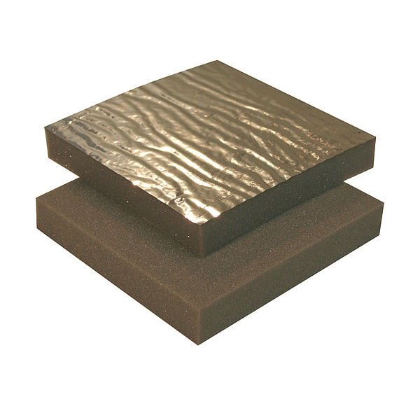 Sound Seal Acoustic Foam, 0.55 NRC, Polyurethane Foam, 4 1/2 ft W, 10 ft L, 1 in Thick, Gray - K10-M10