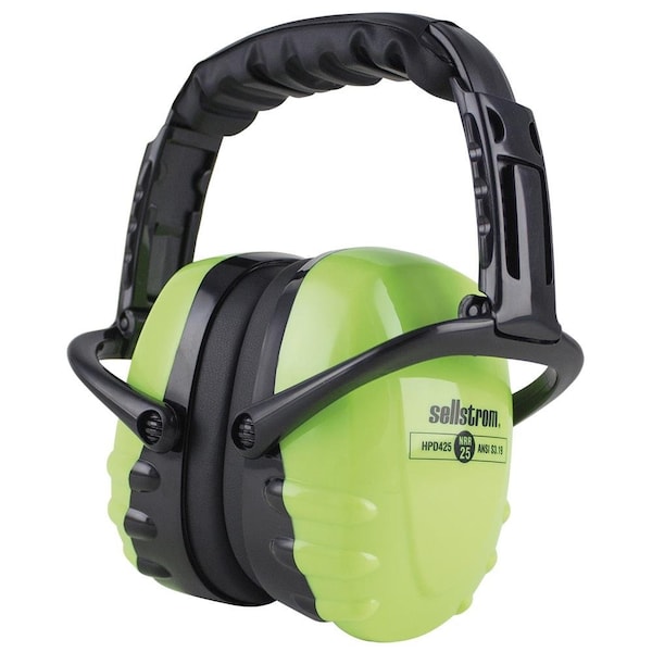Sellstrom Over-the-Head Ear Muffs, 25 dB, HPD425, Hi-Vis Green - S23407