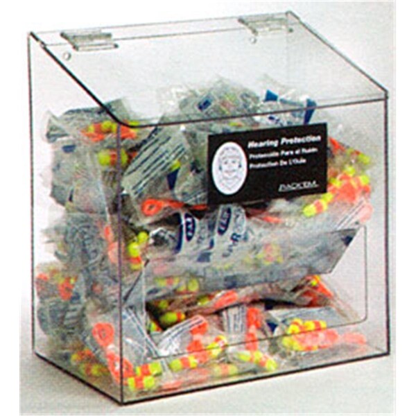 Val-Pak Products RackEm Racks  300-Pair Foam Ear Plug Dispenser with Lid - Clear Plastic - RA299990