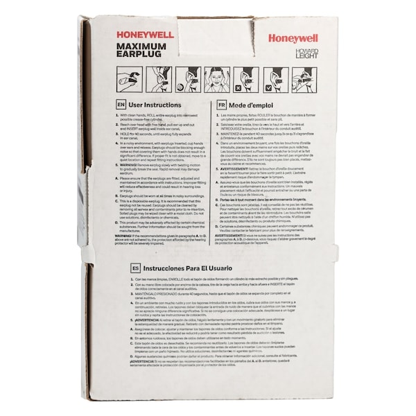 Honeywell Howard Leight MAX-1-D Ear Plugs Dispenser Refill, Uncorded, Bell Shape, NRR 33 dB, Disposable, Coral, M, 500 Pairs - MXM-1-DG