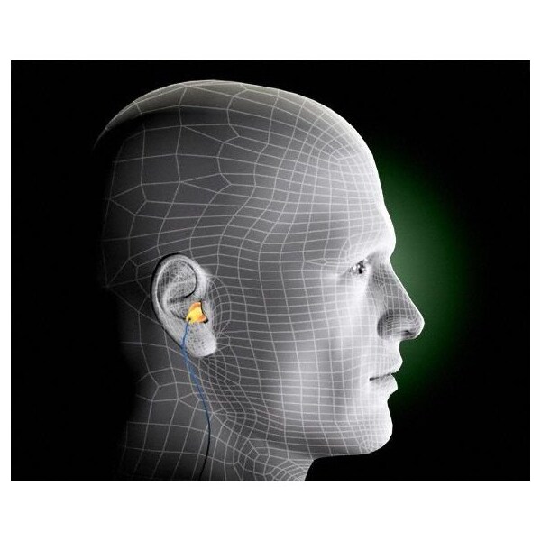 3M UltraFit Reusable Corded Earplugs, Flanged Shape, 25 dB NRR, Push-In, Med, Yellow/Blue, 1 Pair - 340-4004