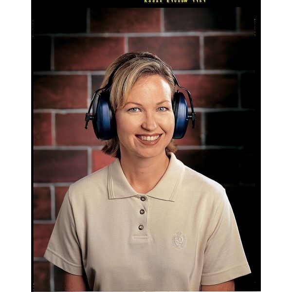 Delta Plus Over-the-Head Ear Muffs, 25 dB, ValueMuff, Black/Blue - HB-25