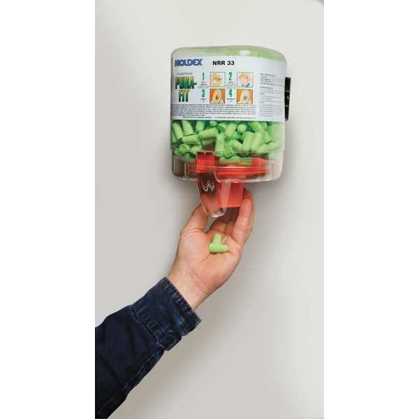 Moldex Pura-Fit Ear Plug Dispenser, PlugStation, Uncorded, Bullet Shape, NRR 33 dB, Green, 250 Pairs - 6844