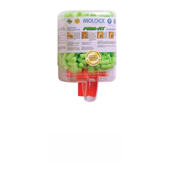Moldex Pura-Fit Ear Plug Dispenser, PlugStation, Uncorded, Bullet Shape, NRR 33 dB, Green, 250 Pairs - 6844
