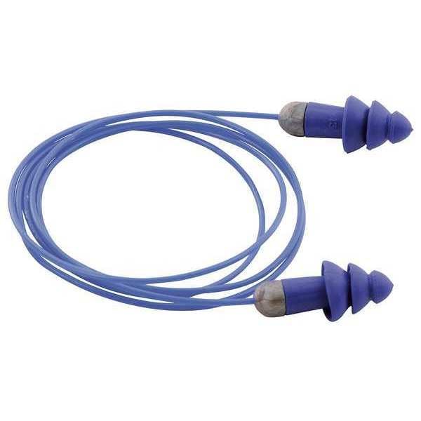 Moldex SmartFit Reusable Corded Ear Plugs, Metal Detectable, Flanged Shape, NRR 27 dB, Blue, 50 Pairs - 6415