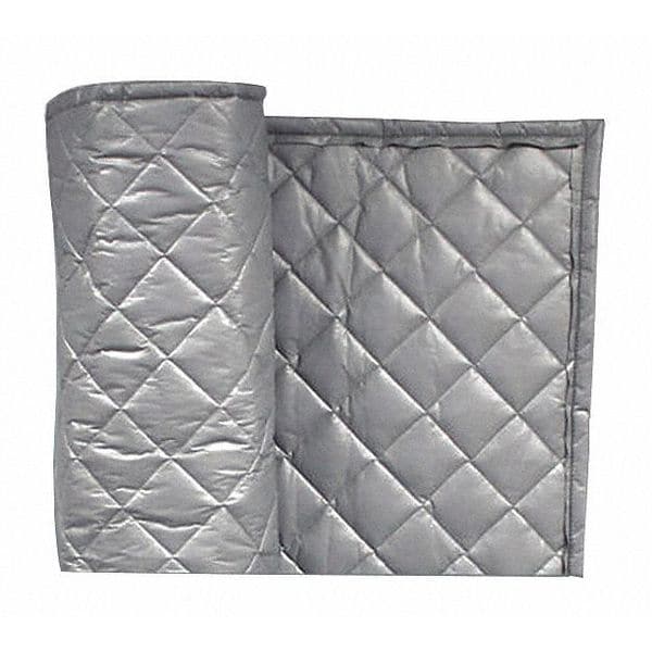 Sound Curtains Acoustic Barrier, 0.75 NRC, Fiberglass, Vinyl, 4 ft W, 8 ft L, 1 in Thick, Gray - G BSC 25 8
