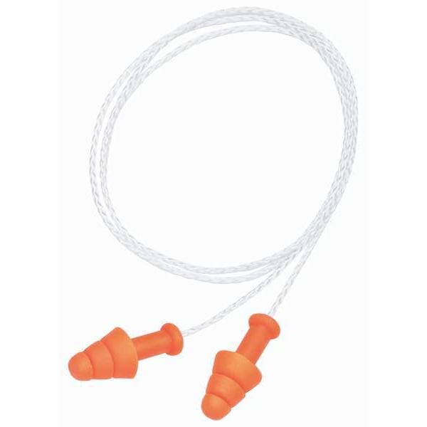 Honeywell Howard Leight SmartFit(R) Reusable TPE Ear Plugs, Flanged Shape, 25 dB, Orange, 100 PK - SMF-30W-P