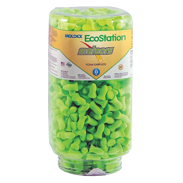 Moldex Disposable Uncorded Ear Plug Dispenser Refill, Bell Shape, 33 dB, 500 Pairs, Green - 6708