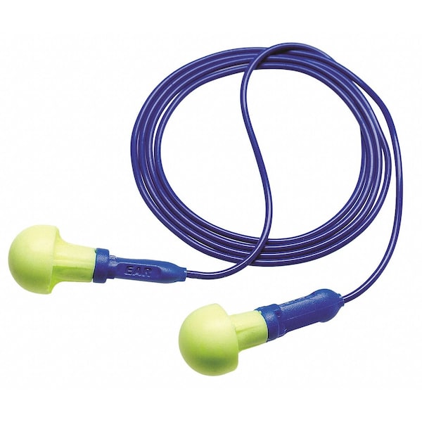 3M E-A-R Disposable Corded Ear Plugs, Metal Detectable, Pod Shape, NRR 28 dB, M, Yellow, 200 Pairs - 318-3000