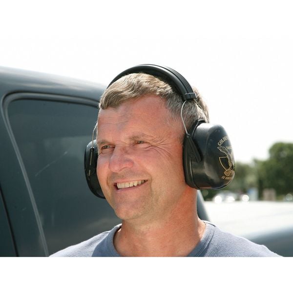 Tasco Over-the-Head Ear Muffs, 29 dB, Golden Eagle, Black - 100-02950