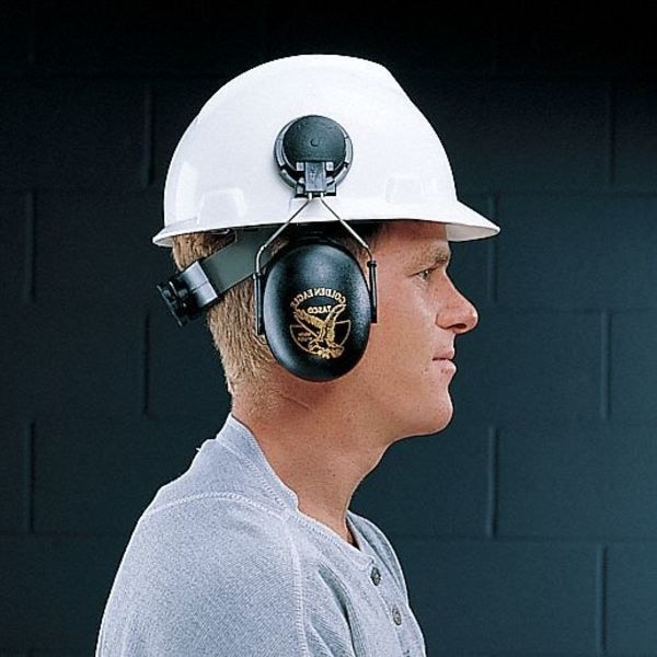 Tasco Hard Hat Mounted Ear Muffs, 26 dB, Golden Eagle, Black - 100-02951
