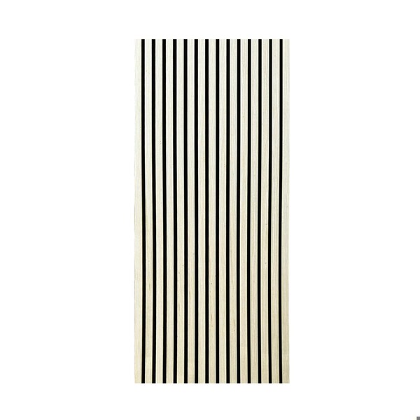 Ejoy Acoustic Slat Wood Wall Cladding Panel With Real Wood Skin Veneer, 94.5in x 24in x 0.8in - ACPRW001-WHITEASH