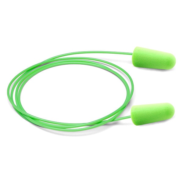 Moldex Pura-Fit Disposable Corded Ear Plugs, Bullet Shape, NRR 33 dB, M, Green, 100 Pairs - 6900