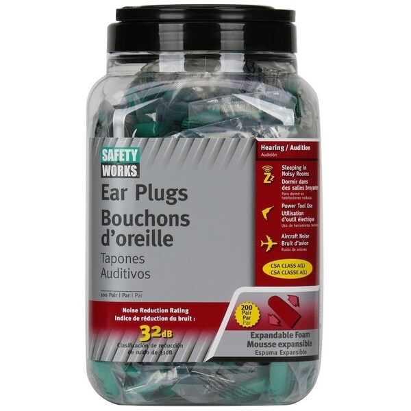 Msa Safety SAFETY WORKS Expandable Ear Plugs, 32 dB NRR, Foam Ear Plug - SW10151070
