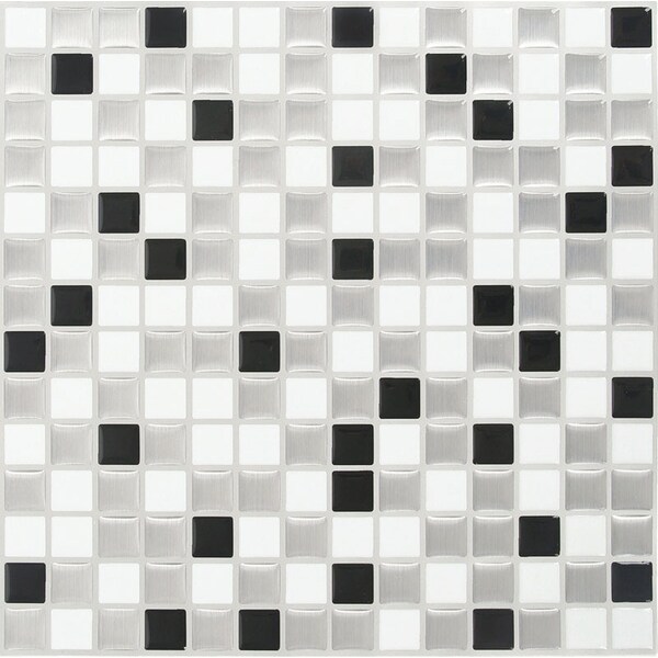 Peel And Impress Peel and Impress 10 in. W X 10 in. L Multiple Finish (Mosaic) Vinyl Adhesive Wall Tile 4 pc - 24090