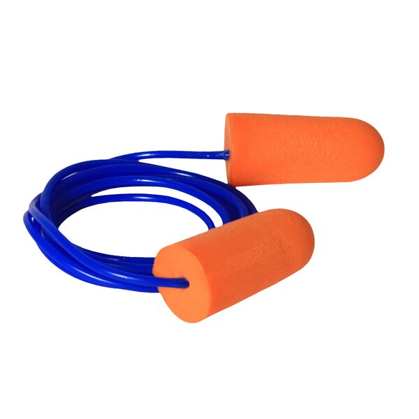 Radians Disposable Corded Ear Plugs, Bullet Shape, NRR 32, Orange - FP71