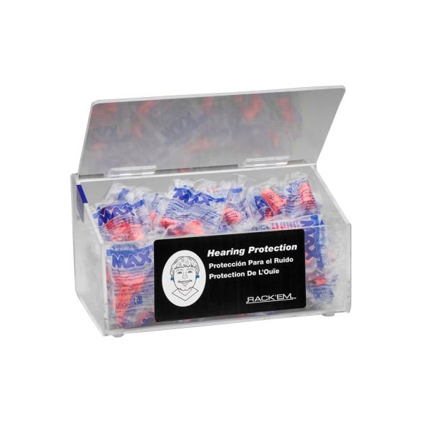 Horizon Mfg Horizon Mfg. 60 Pair Clear Plastic Foam Ear Plug Dispenser With Clear Lid, 5135, 9"L - 5135