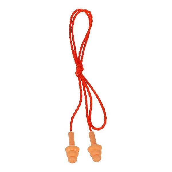 3M E-A-R UltraFit Silicone Earplugs, Flanged Shape, Orange, 50 PK - 340-3002