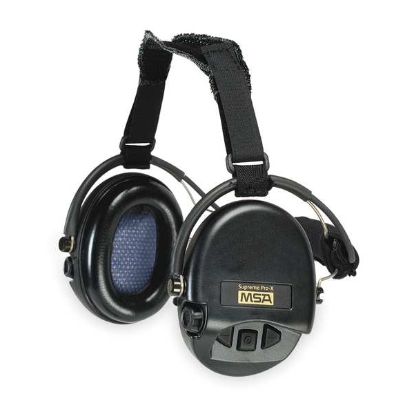 Msa Safety Behind-the-Head Electronic Ear Muffs, 18 dB, Supreme Pro-X, Black - 10082166