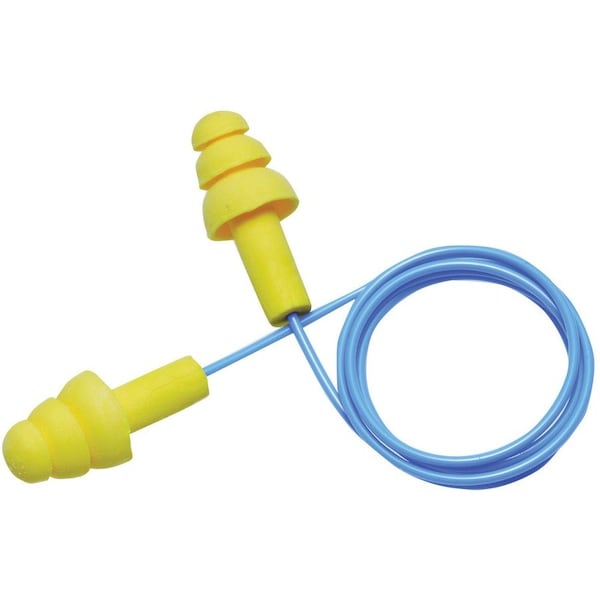 3M Yes Polymer UltraFit Corded Earplugs, 25 dB, Yellow, 100 PK - MMM3404004