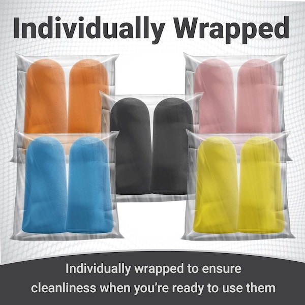 Wecare Foam Earplugs, 33 dB, Black, 30 PK - WMN100194