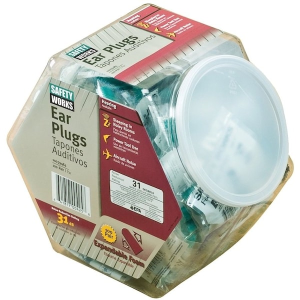 Msa Safety SAFETY WORKS Ear Plugs, 32 dB NRR - 10059484