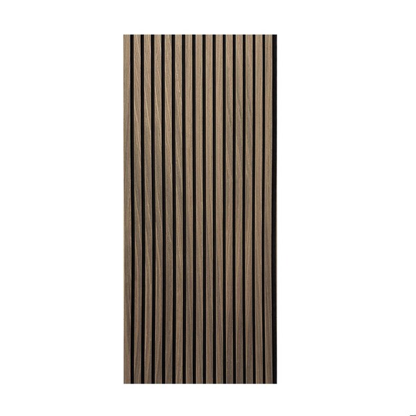 Ejoy Acoustic Slat Wood Wall Cladding Panel With Real Wood Skin Veneer, 94.5in x 24in x 0.8in - ACPRW005-GREYOAK