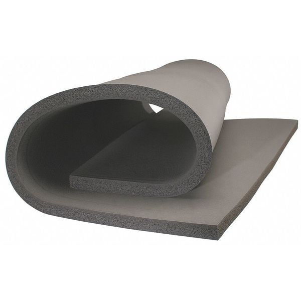 K-Flex Usa Duct Liner, 0.55 NRC, NBR/PVC Based Elastomeric, 56 1/4 in W, 25 ft L, 2 in Thick, Gray - 6RSKD200025-5625