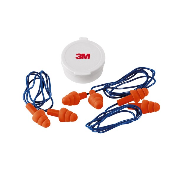 3M Tekk Protection 3M 25 dB Polyurethane Foam Earplugs Blue/Orange 3 pair - 90716H3-DC