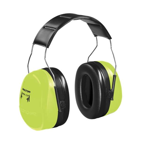 3M Peltor Peltor Optime Over-the-Head Earmuffs, Passive, NRR 30dB, Black/Green - H10A HV