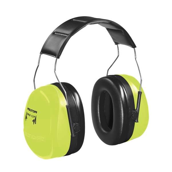 3M Peltor Peltor Optime Over-the-Head Earmuffs, Passive, NRR 30dB, Black/Green - H10A HV