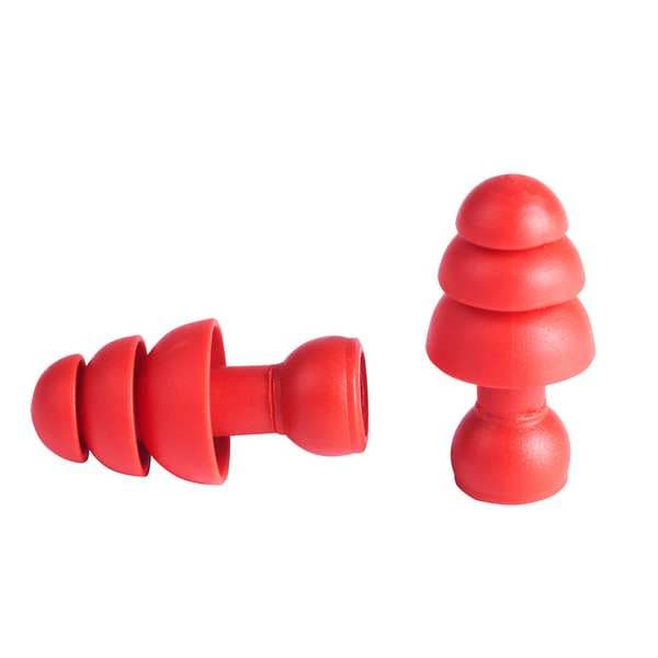 Milwaukee Tool Reusable Silicone Replacement Banded Flanged Ear Plugs, Flanged Shape, 26 dB, Red, 5 PK - 48-73-3205