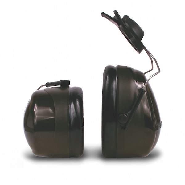 3M Peltor Peltor Optime 101 Hard Hat-Mounted Earmuffs, Passive Protection, NRR 24 dB, Foam, Black/Green - H7P3E