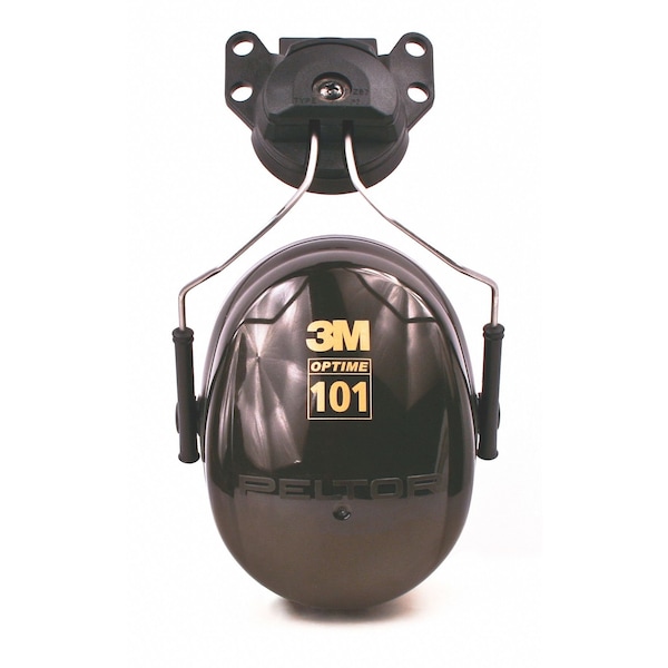 3M Peltor Peltor Optime 101 Hard Hat-Mounted Earmuffs, Passive Protection, NRR 24 dB, Foam, Black/Green - H7P3E