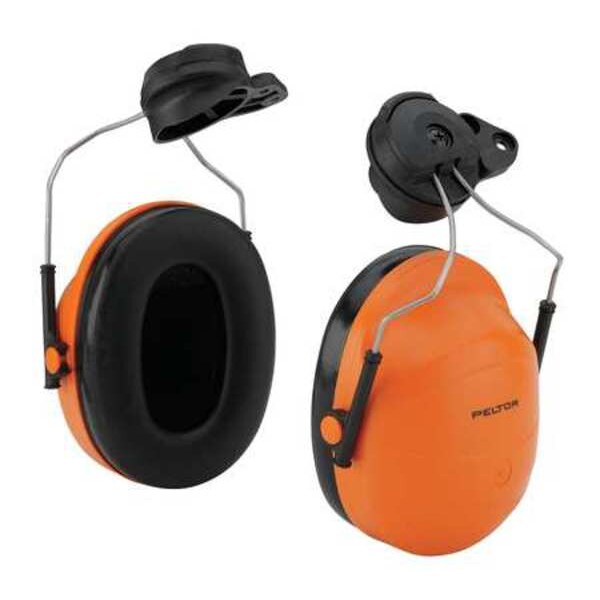 3M Peltor Hard Hat Mounted Ear Muffs, 24 dB, M-100, M-300, Orange - 37333