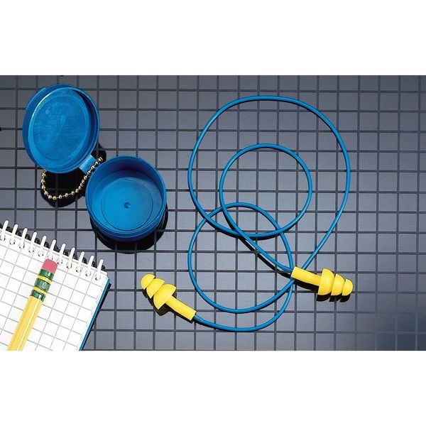 3M E-A-R UltraFit Reusable Corded Ear Plugs, Flanged Shape, NRR 25 dB, Plastic Case, 1 Pair - 340-4002