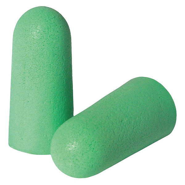 Condor Disposable Foam Ear Plugs, Bullet Shape, 33 dB, Green, 200 PK - 55KN52