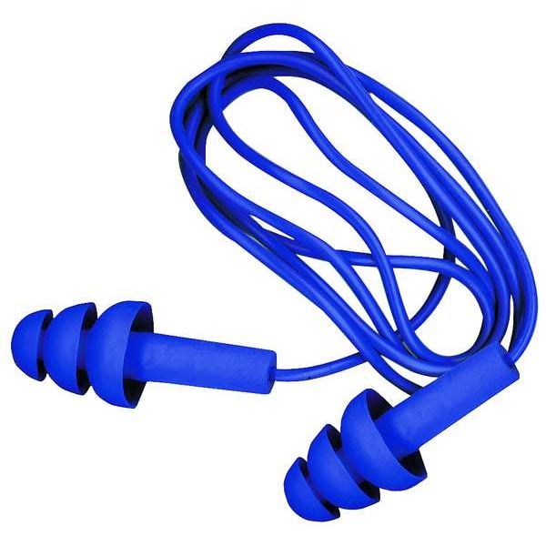 3M E-A-R UltraFit Reusable Corded Ear Plugs, Metal Detectable, NRR 25 dB, Blue, 1 Pair - 340-4007