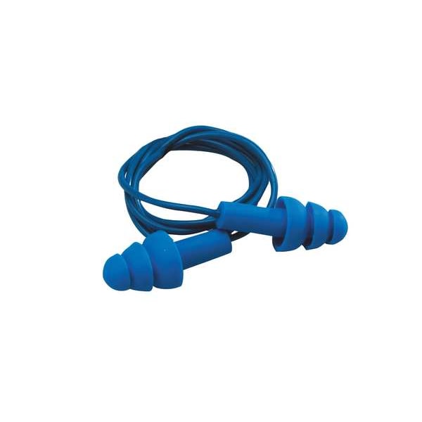 3M E-A-R UltraFit Reusable Corded Ear Plugs, Metal Detectable, NRR 25 dB, Blue, 1 Pair - 340-4007