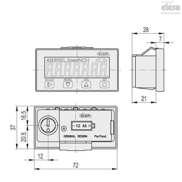 Elesa Magnetic measuring system, MPI-R10-IP54 - MPI-R10