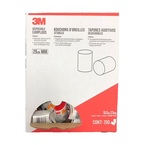 3M Tekk Protection 3M 29 dB Foam Classic Disposable Ear Plugs Orange 1 pair - 90581H200-C